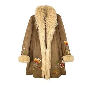 RARE Miss Sixty faux fur lined hippie coat